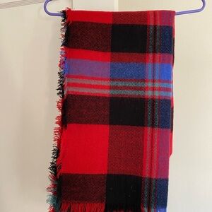 Roxy Red and Black Checkered Oversized Scarf